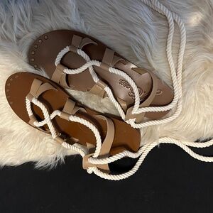 Women's Brown Rope Sandals